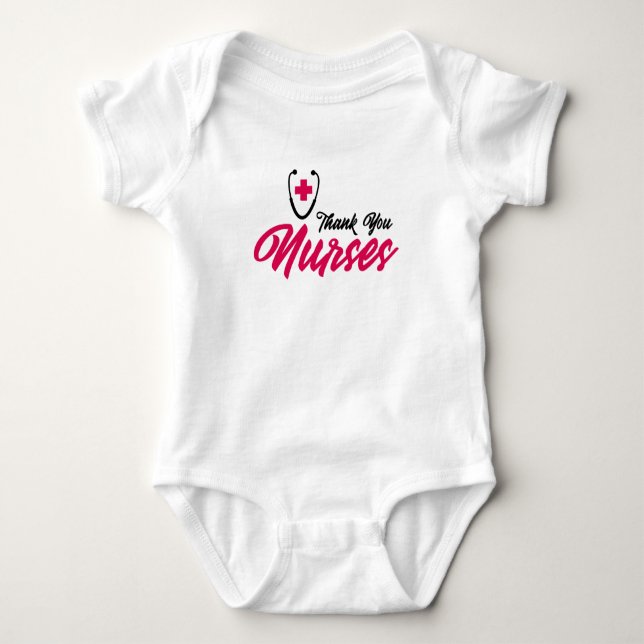 Danke Nurses| Rosa Baby Strampler (Vorderseite)