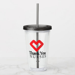 Danke Nurses Rotes Herz Acryltrinkbecher