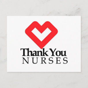 Danke, Nurses   Rotes Herz Postkarte