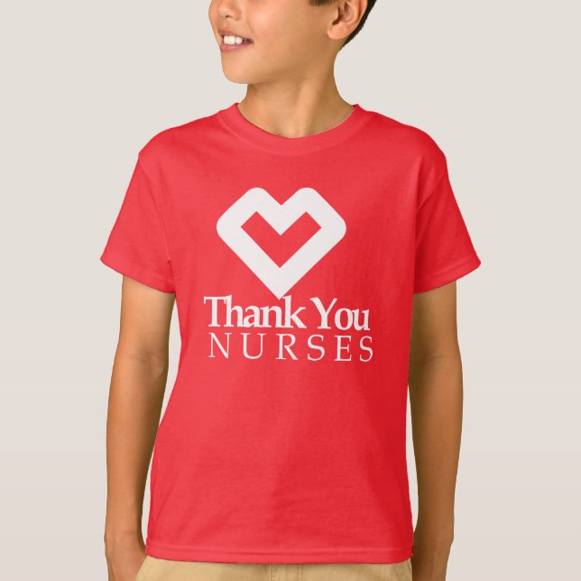 Danke Nurses| Rotes Herz T-Shirt (Vorderseite)