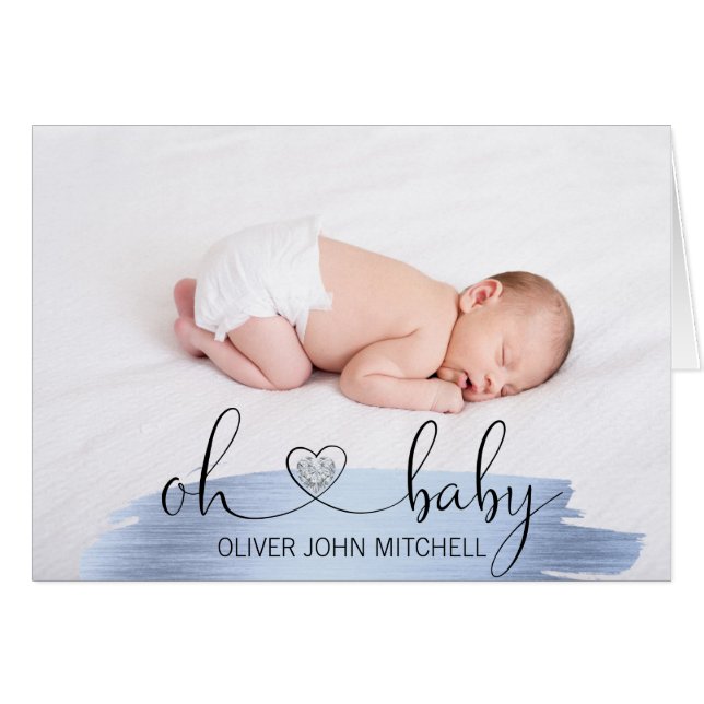 Danke OH-BABY Duschen-blaues Gold| FOTO + TEXT (Vorderseite (Horizontal))