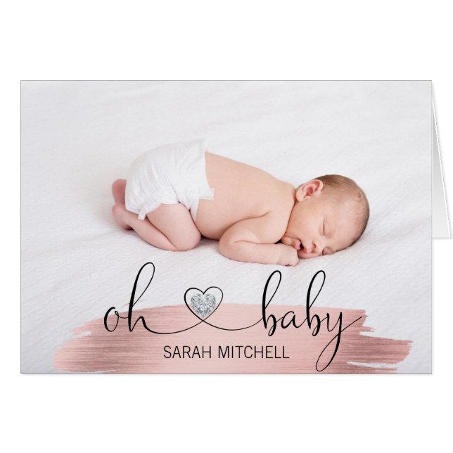 Danke OH-BABY Duschen-Rosen-Gold| FOTO + TEXT (Vorderseite (Horizontal))