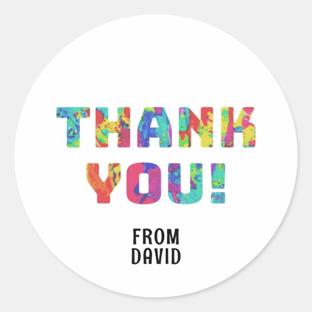 Danke Paint Runder Aufkleber (Vorderseite)