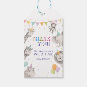 Danke Party-Tiere Safari Dschungel Zoo Geschenkanhänger