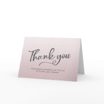Danke personalisierter Grußkarten-Rosa-Glitter