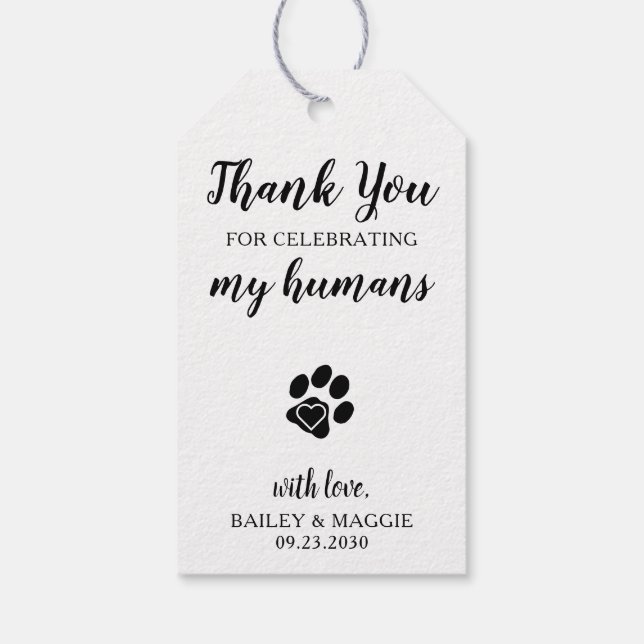 Danke Pet Biscuit Bar Hund Leckerei Gastgeschenk H Geschenkanhänger (Rückseite)