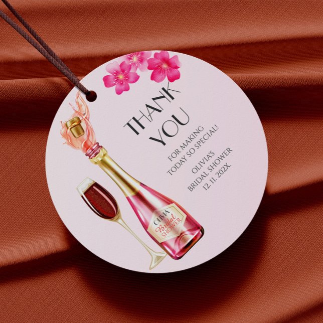 Danke Petals und Prosecco FloralBridal Dusche Geschenkanhänger (Von Creator hochgeladen)