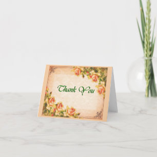 Danke Pfirsich-Rose Vintage-Land Karte