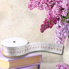 Danke Pink Daises Ribbon Satinband