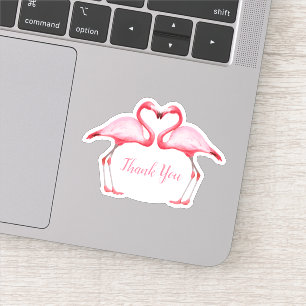 Danke, Pink Flamingos Aufkleber