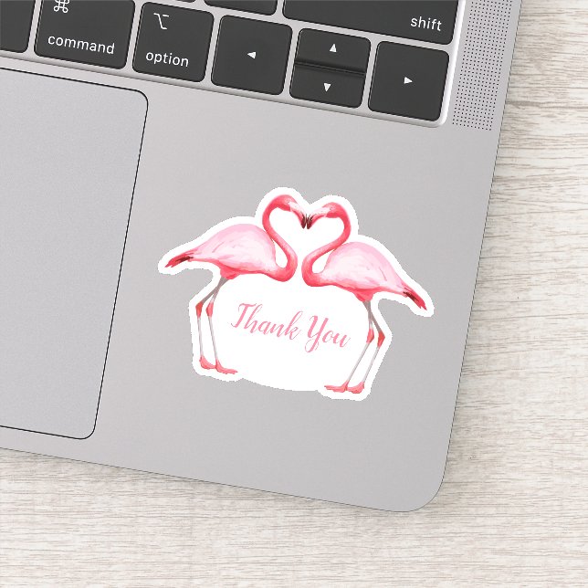 Danke, Pink Flamingos Aufkleber (Detail)