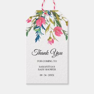Danke Pink Florale Babyparty-Geschenke Geschenkanhänger