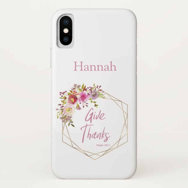 Danke Pink Lila Floral Aquarell Case-Mate iPhone Hülle (Rückseite)