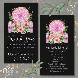 Danke Pink Mandala Kristalle Yoga Reiki Spa Visitenkarte