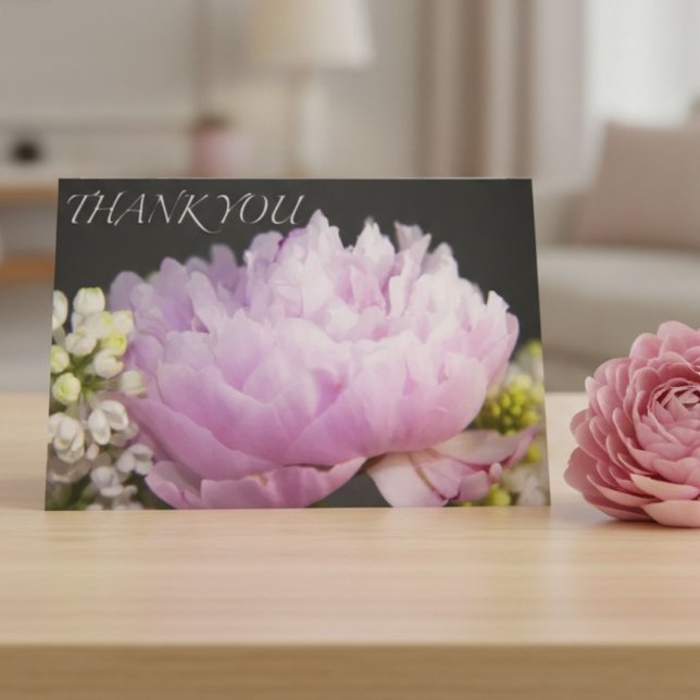 Danke Pink Peony Grußkarte (Von Creator hochgeladen)