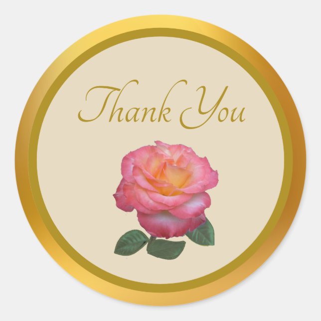 Danke, Pink Rose Sticker (Vorderseite)