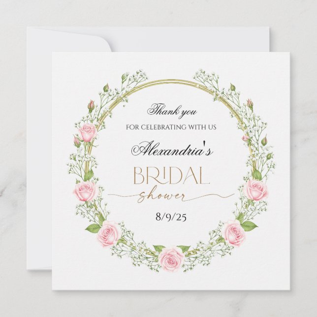 Danke Pink Roses & Baby's Breathe (Vorderseite)