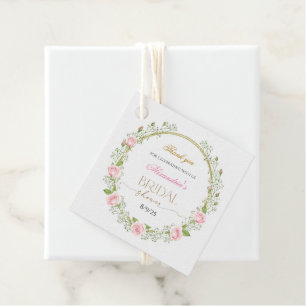 Danke Pink Roses & Baby's Breathe Geschenkanhänger