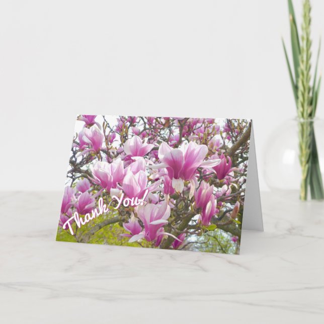 Danke/Pink Saucer Magnolia Karte (Vorderseite)