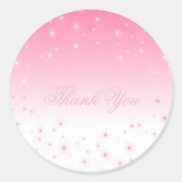 Danke Pink Stars Runder Aufkleber