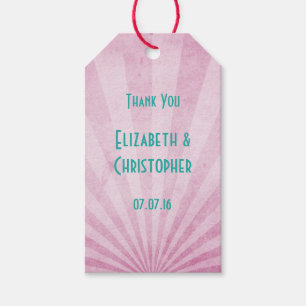 Danke Pink Sunray mit einer Shabby Textur Geschenkanhänger