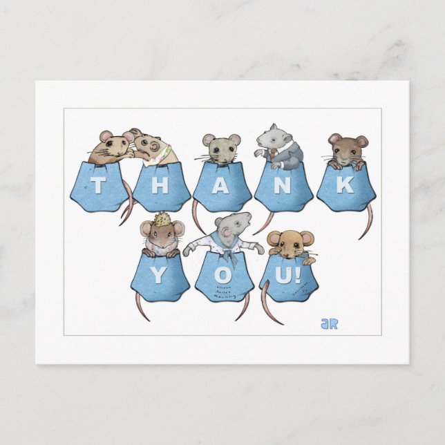 Danke, Pocket Mäuse Postcard Postkarte (Vorderseite)