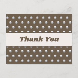 Danke Polka-Punkt Silber Dunkelbraun Würdigung Postkarte