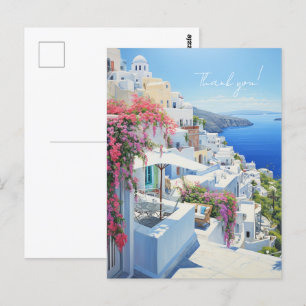 „Danke“-Postkarte mit Blick auf Santorini Postkarte
