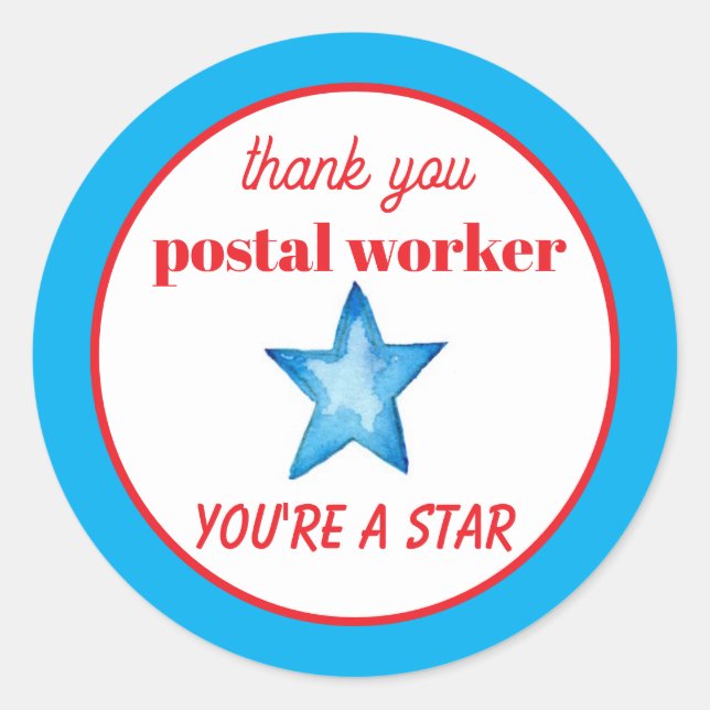 Danke Postmitarbeiter Sie sind ein Star  Runder Aufkleber (Vorderseite)
