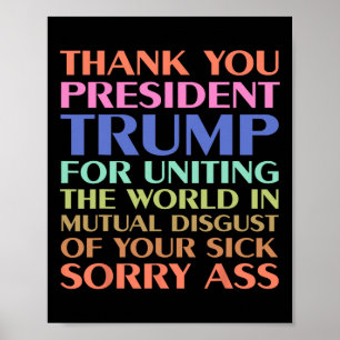 Danke Präsident Trump für die Einigung der Welt - Poster