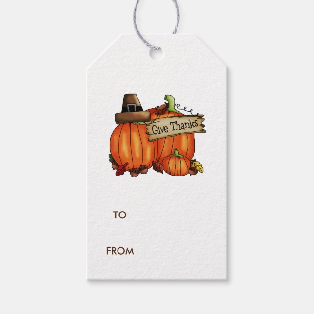 Danke Pumpkin Geschenkanhänger (Vorderseite)