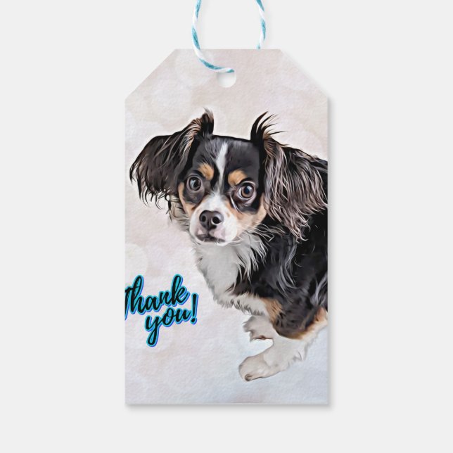 Danke, Puppy Gift Tag Geschenkanhänger (Rückseite)