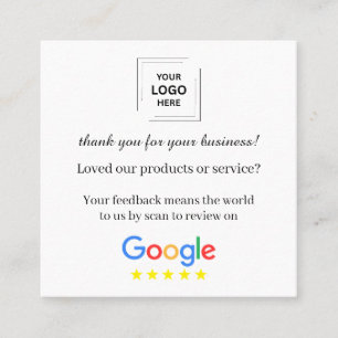 Danke QR-Code Bewertungsmarketing-Stil Quadratische Visitenkarte