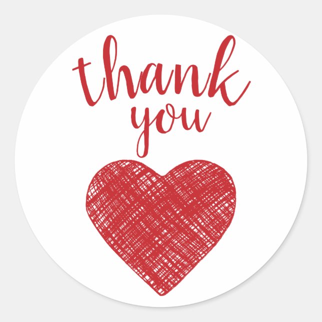 Danke, Red heart Liebe Redewendungen Runder Aufkleber (Vorderseite)