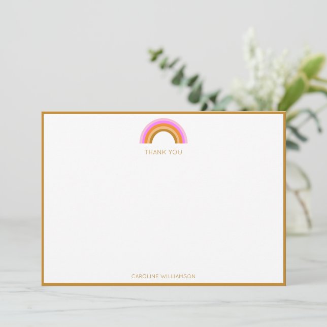 Danke Regenbogen Geburtstagsfeier Personalisiert B (Stehend Vorderseite)