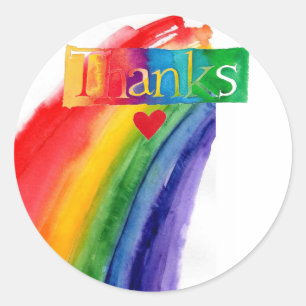 Danke Regenbogenaufkleber Runder Aufkleber