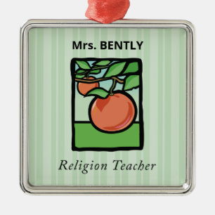 Danke religiöser Lehrer, Apfel Ornament Aus Metall