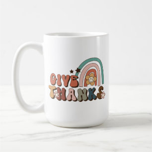 Danke Retro Rainbow Erntedank Kaffeetasse
