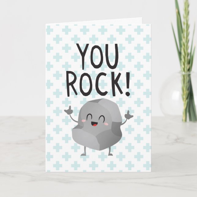 Danke Rock lustige kawaii Dank Betreuer Karte (Vorderseite)