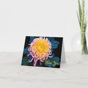 Danke rosa Chysanthemum Anmerkungs-Gruß-Karte Karte