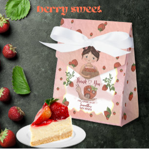"Danke" Rosa Erdbeer-Baby-Party Geschenkschachtel