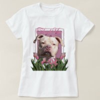 Danke - rosa Tulpen - Pitbull - Jersey-Mädchen