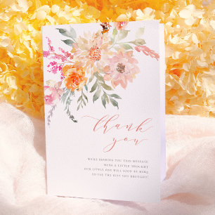 Danke Rosa und Türkis Frühlingsflorales Babyshow