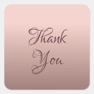 Danke Rose Gold Farbvorgabe Elegant Quadratischer Aufkleber