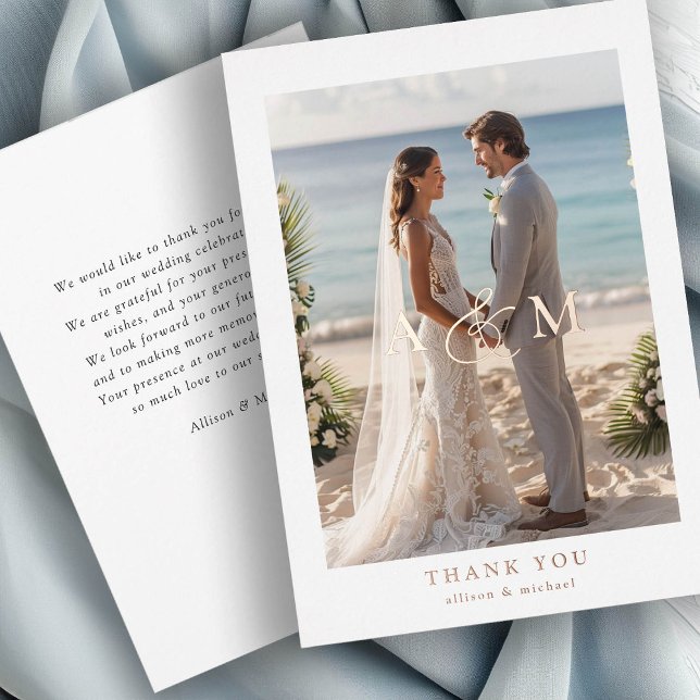 "Danke" Rose-Gold-Foil, Minimal, Luxus, Folieneinladung (Von Creator hochgeladen)