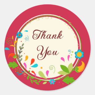 Danke, rot runder aufkleber