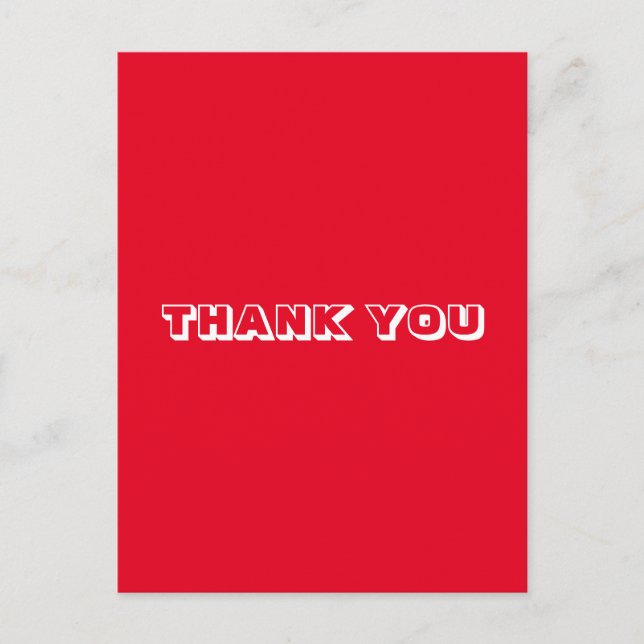 Danke, rot weiß postkarte (Vorderseite)