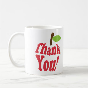 Danke rote Apple-Typografie-Lehrer-Tasse Kaffeetasse