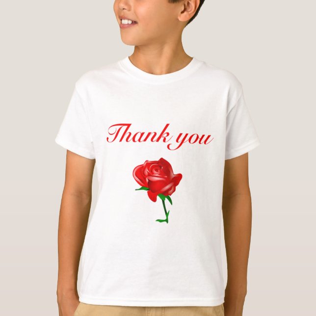 Danke rote Rose T-Shirt (Vorderseite)