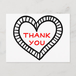 Danke rotes und schwarzes Herz Liebe Postkarte